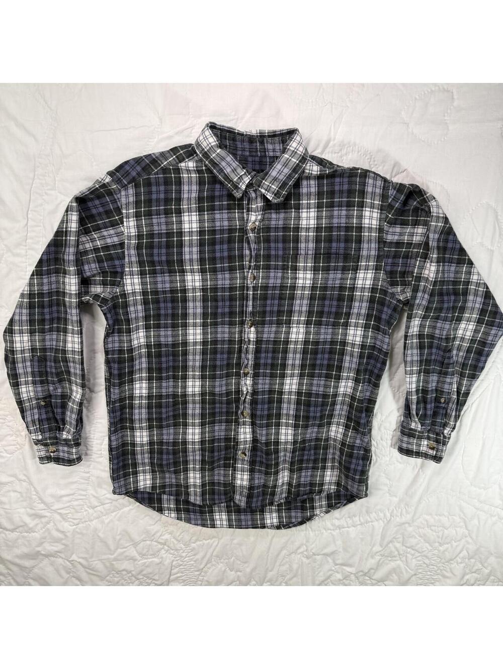 REDHEAD green and blue plaid flannel button up shirt medium
